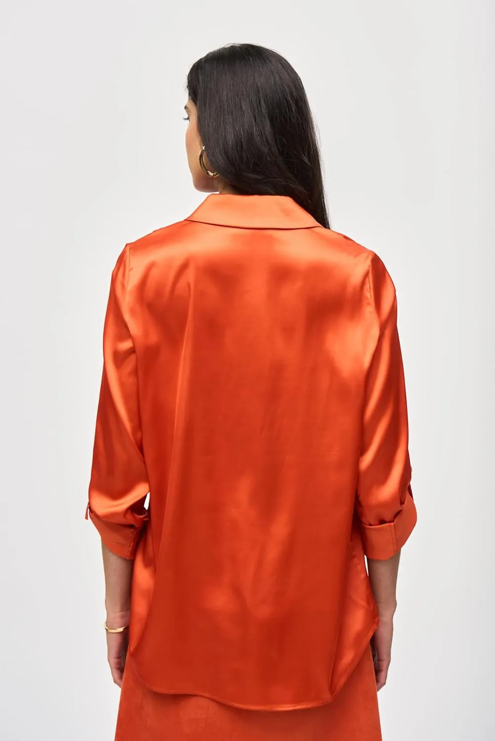 Women's Satin Button-Down Blouse