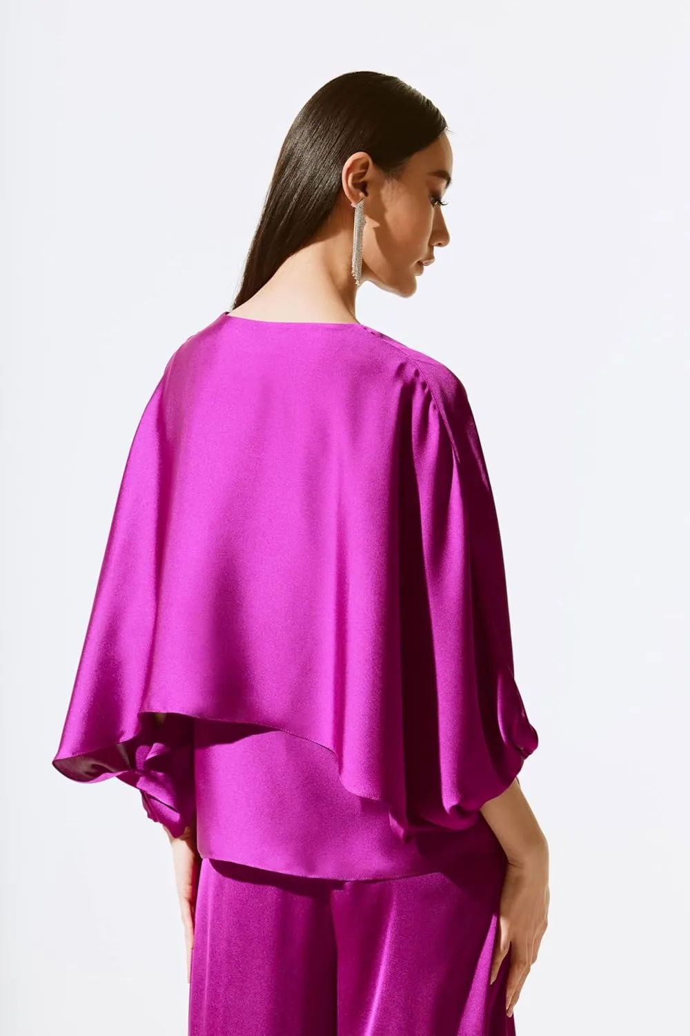 Women's Satin V-Neck Layered Top