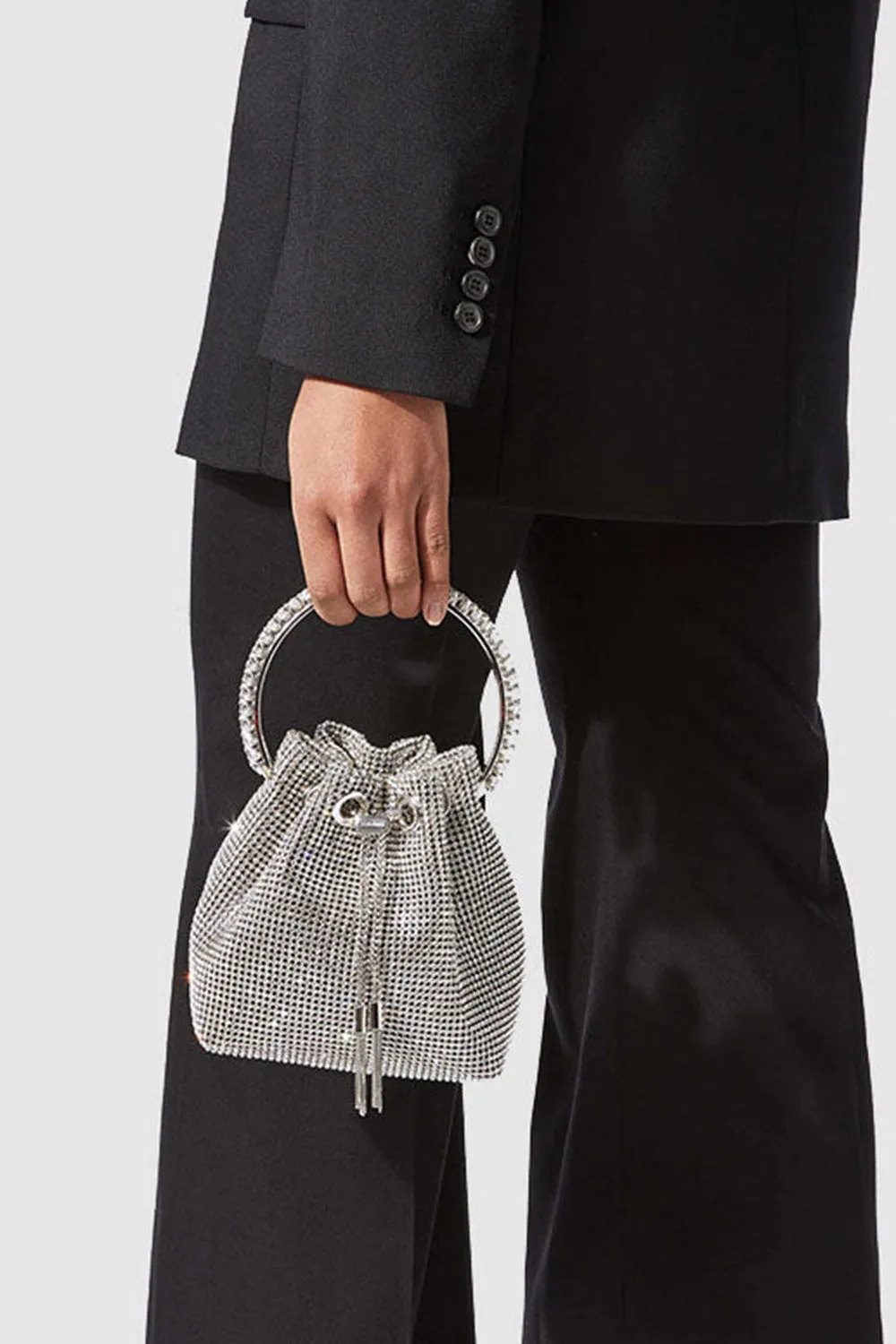 Women¡¯s Small Rhinestone Clutch Bucket Bags