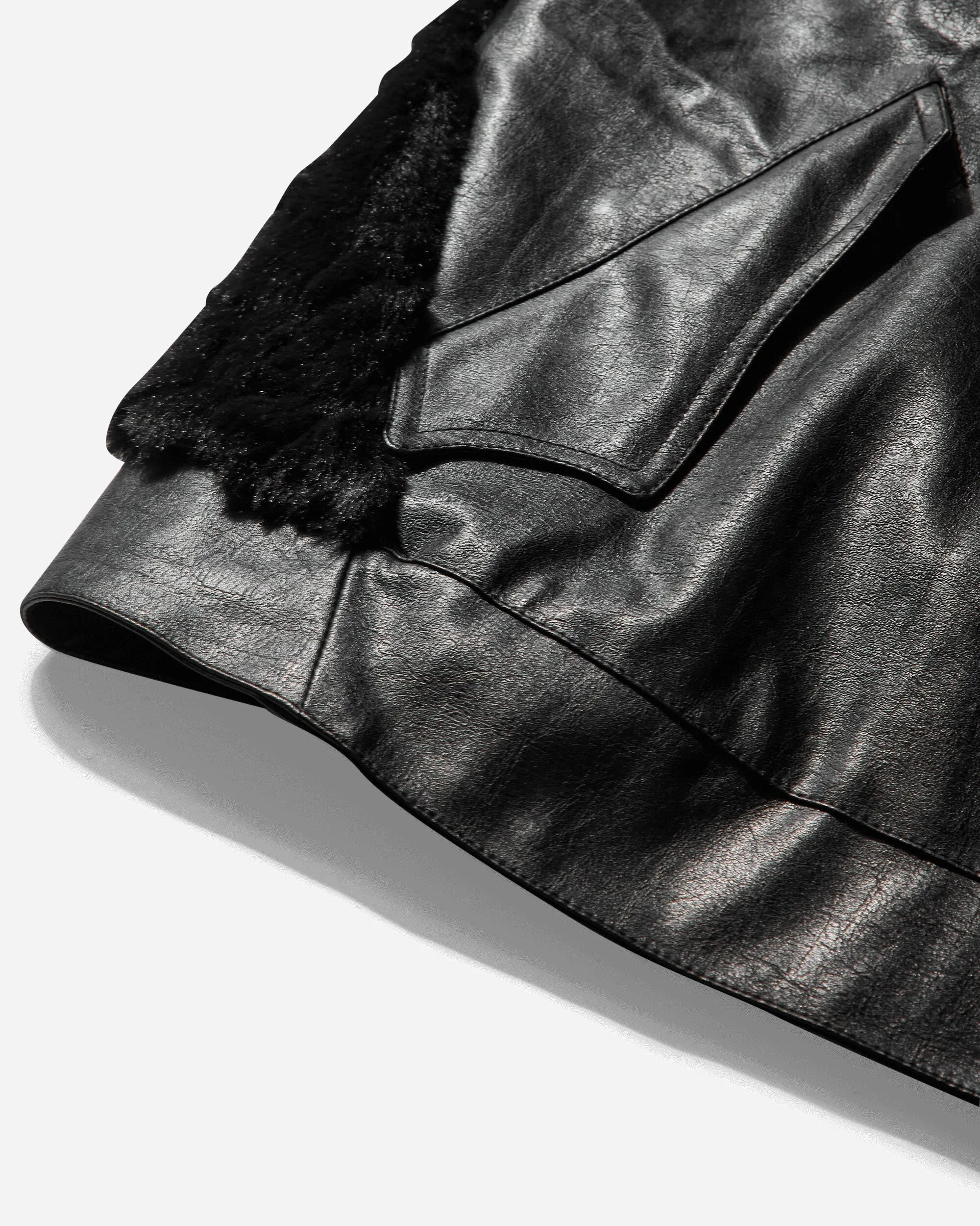 Women's Swamp Faux Leather Jacket Black