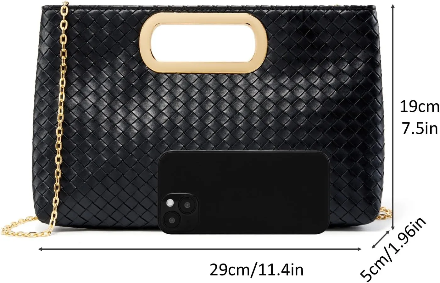 Woven Evening Bag Clutch Purses for Women Fashion PU Leather Crossbody Purse for Wedding Party and Prom