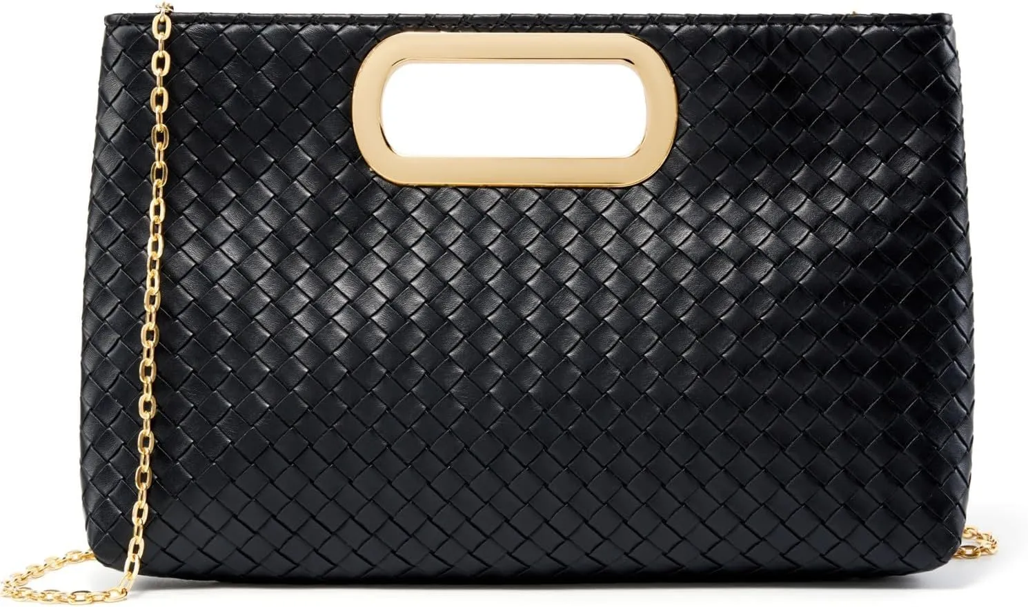 Woven Evening Bag Clutch Purses for Women Fashion PU Leather Crossbody Purse for Wedding Party and Prom