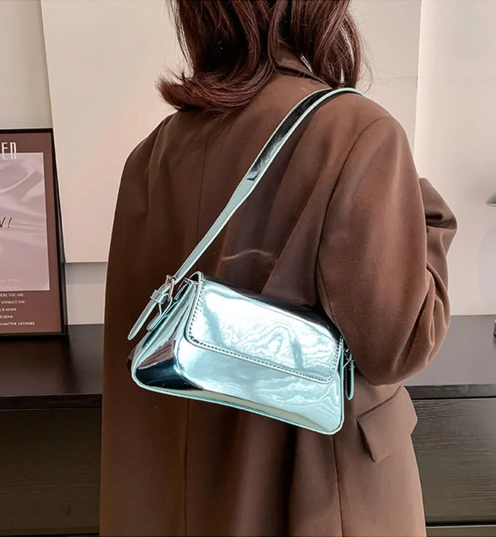 Y2K Women's Silver Evening Hobo Tote Handbag Satchel Clutch Crossbody Bags 2024