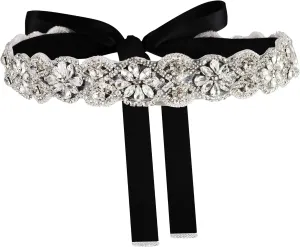 yanstar Handmade Wedding Belt Bridal Belts and Sashes Crystal Rhinestone Ribbon Belt for Wedding Dress Bridesmaid Prom Gowns