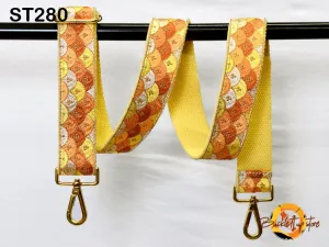 Yellow Embroidered Purse Strap Crossbody Strap for Purses Handbag Boho Bag Strap Embroidery Replacement Strap Boho Guitar Strap Gift for her