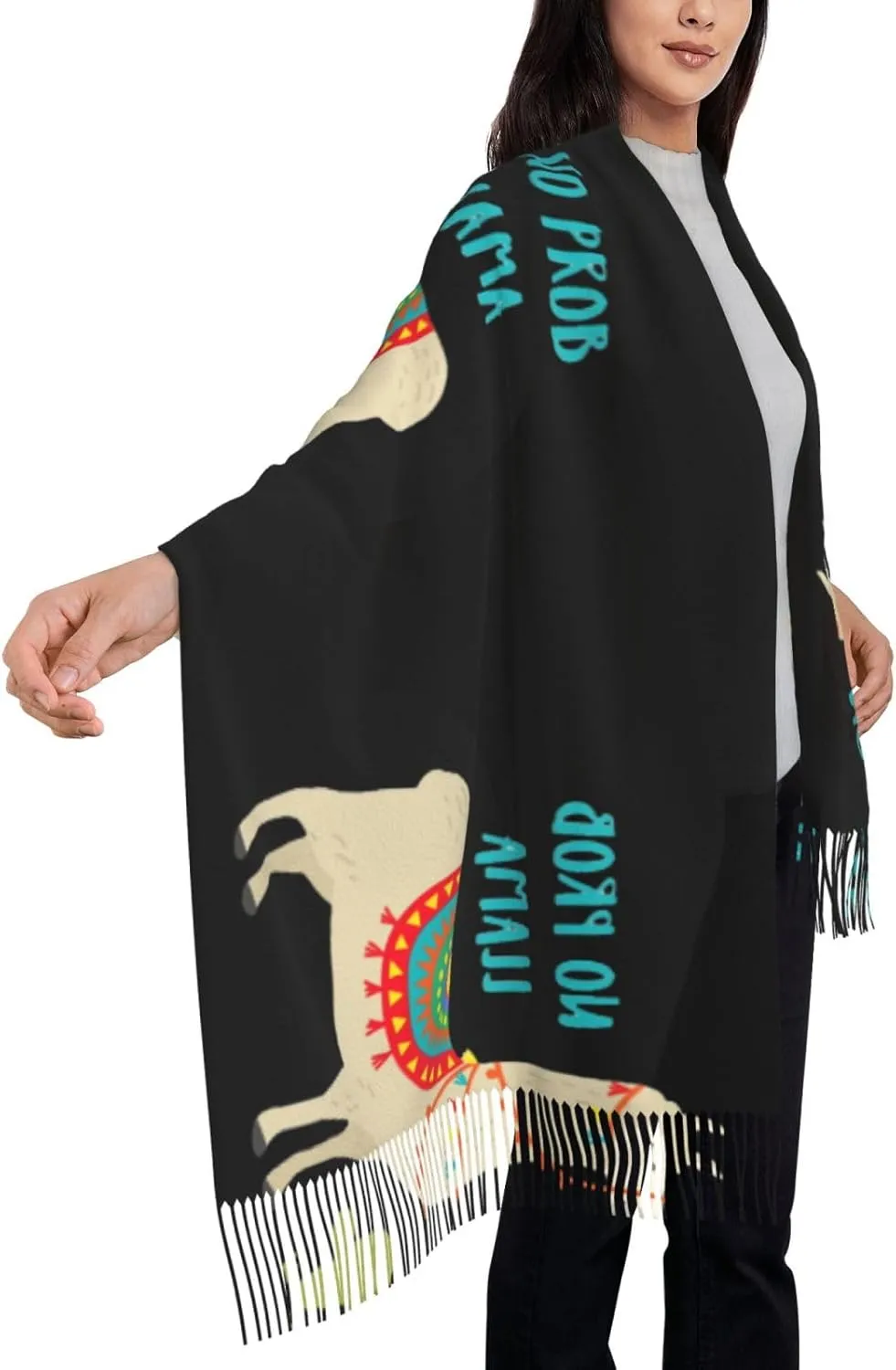 Yellow Sunflowers Exquisite Cashmere Tassel Scarf And Shawl Wraps Lightweight Fashion Scarf Presents For Ladies