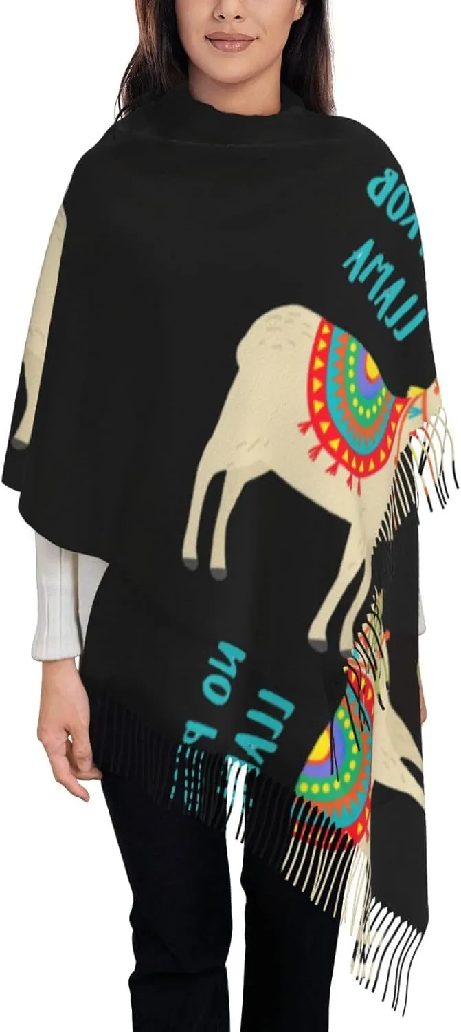 Yellow Sunflowers Exquisite Cashmere Tassel Scarf And Shawl Wraps Lightweight Fashion Scarf Presents For Ladies