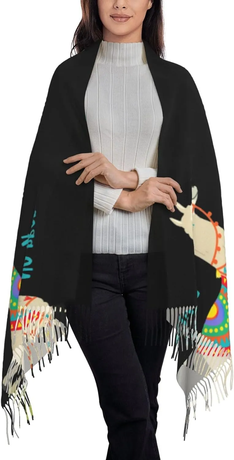 Yellow Sunflowers Exquisite Cashmere Tassel Scarf And Shawl Wraps Lightweight Fashion Scarf Presents For Ladies