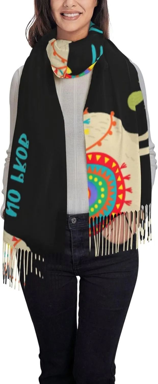Yellow Sunflowers Exquisite Cashmere Tassel Scarf And Shawl Wraps Lightweight Fashion Scarf Presents For Ladies