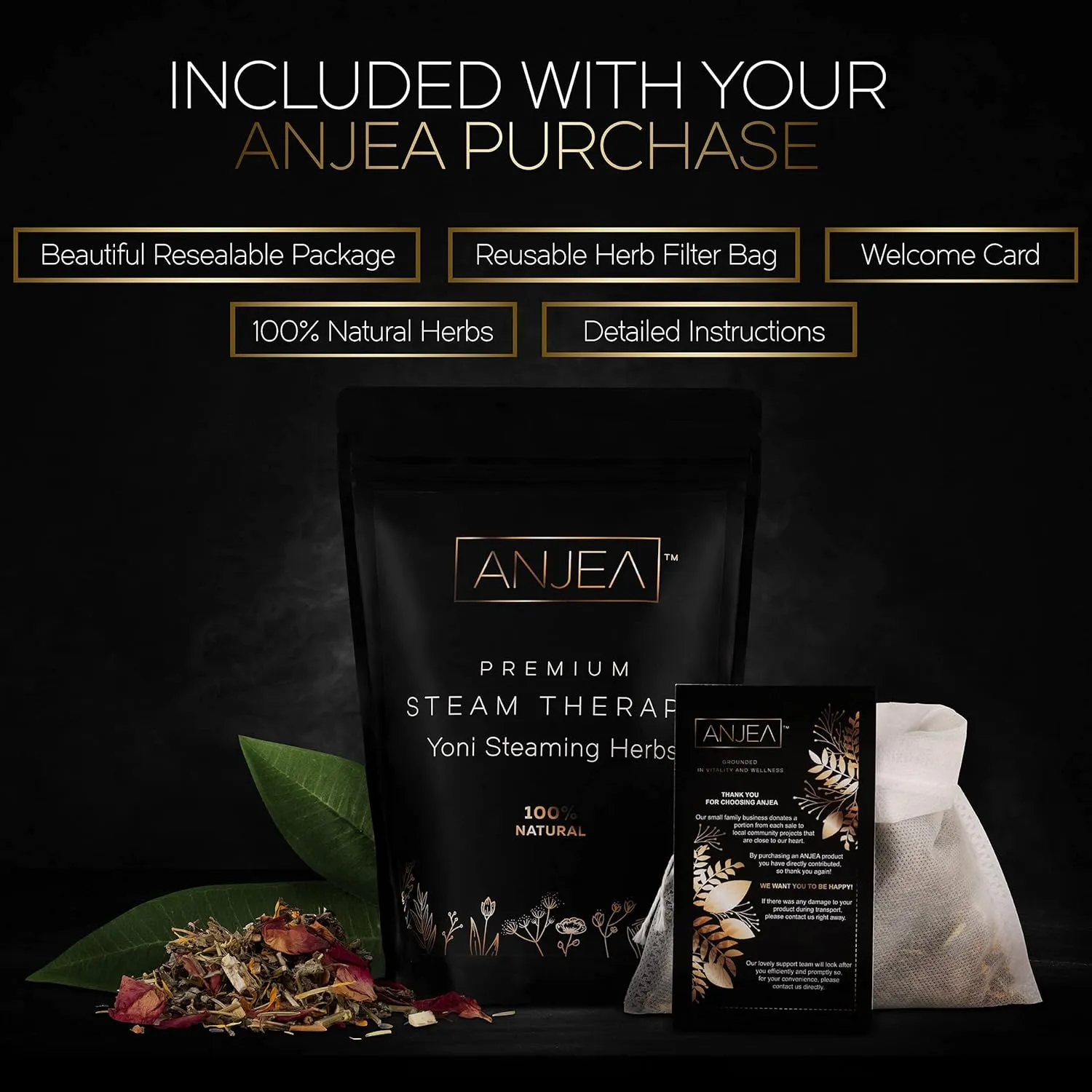 Yoni Steaming Herbs 2 oz (2-4 steams), Vsteam Herbs for Cleansing and Tightening, Natural V Steam Herbs for V Steam Seat Kit, Herbal Sitz Bath Soak, Feminine Wash, Filter Bags Included