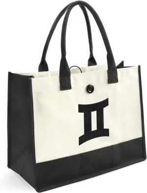 YOOFAN Canvas Tote Bag - Personalized 12 Zodiac Signs Bag, Birthday Gift for Women, Anniversary, Bridal Shower, Wedding, Mom and Daughter, Gemini