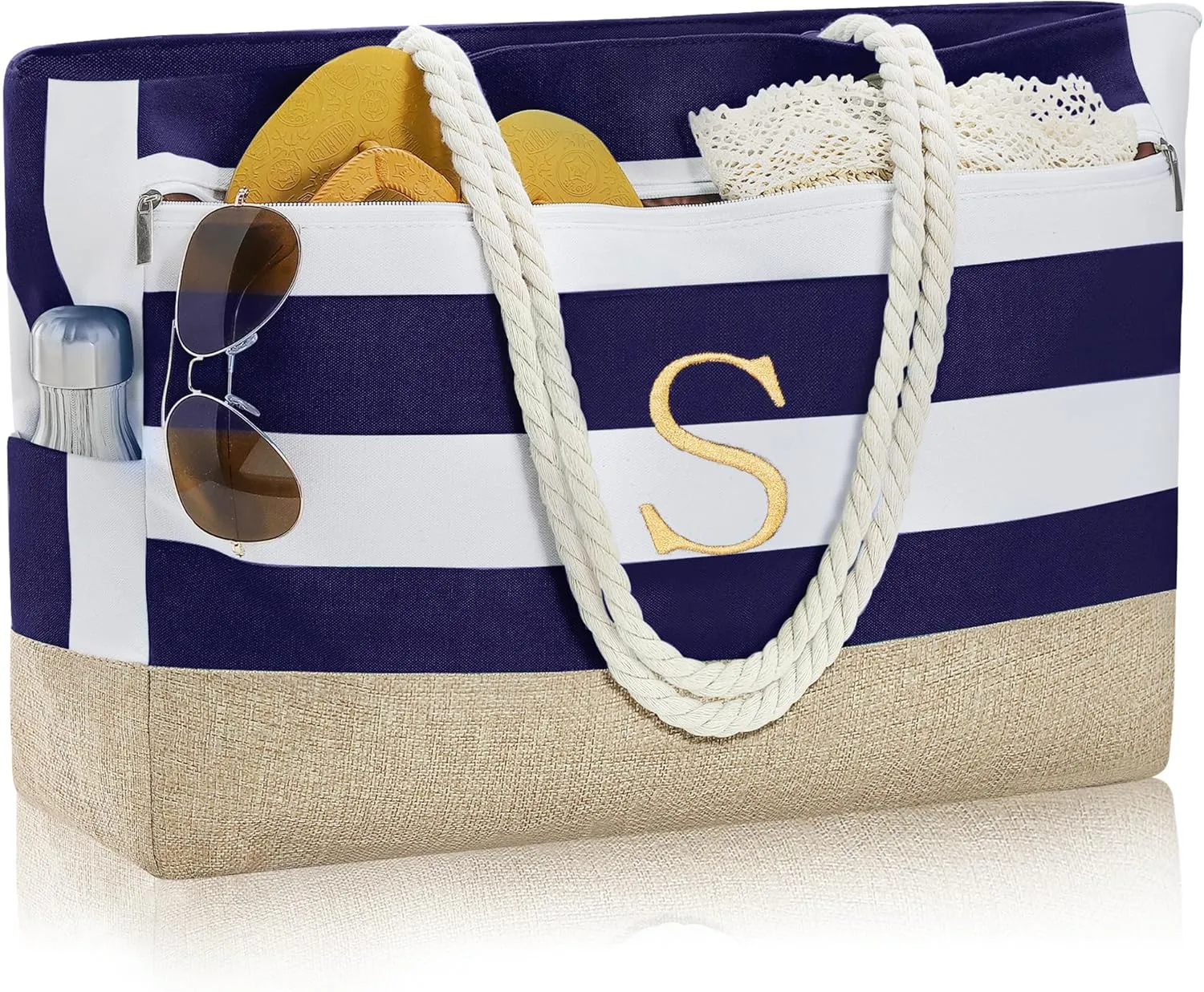 YOOLIFE Mothers Day Gifts - Initial Beach Bags for Women, Personalized Gifts for Women Mom Wife Teacher Friend Birthday