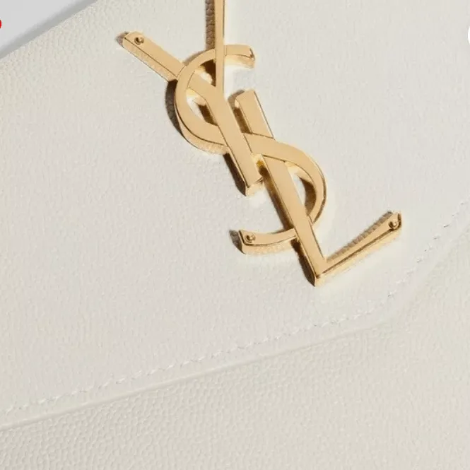 Yves Saint Laurent Uptown Leather Clutch White