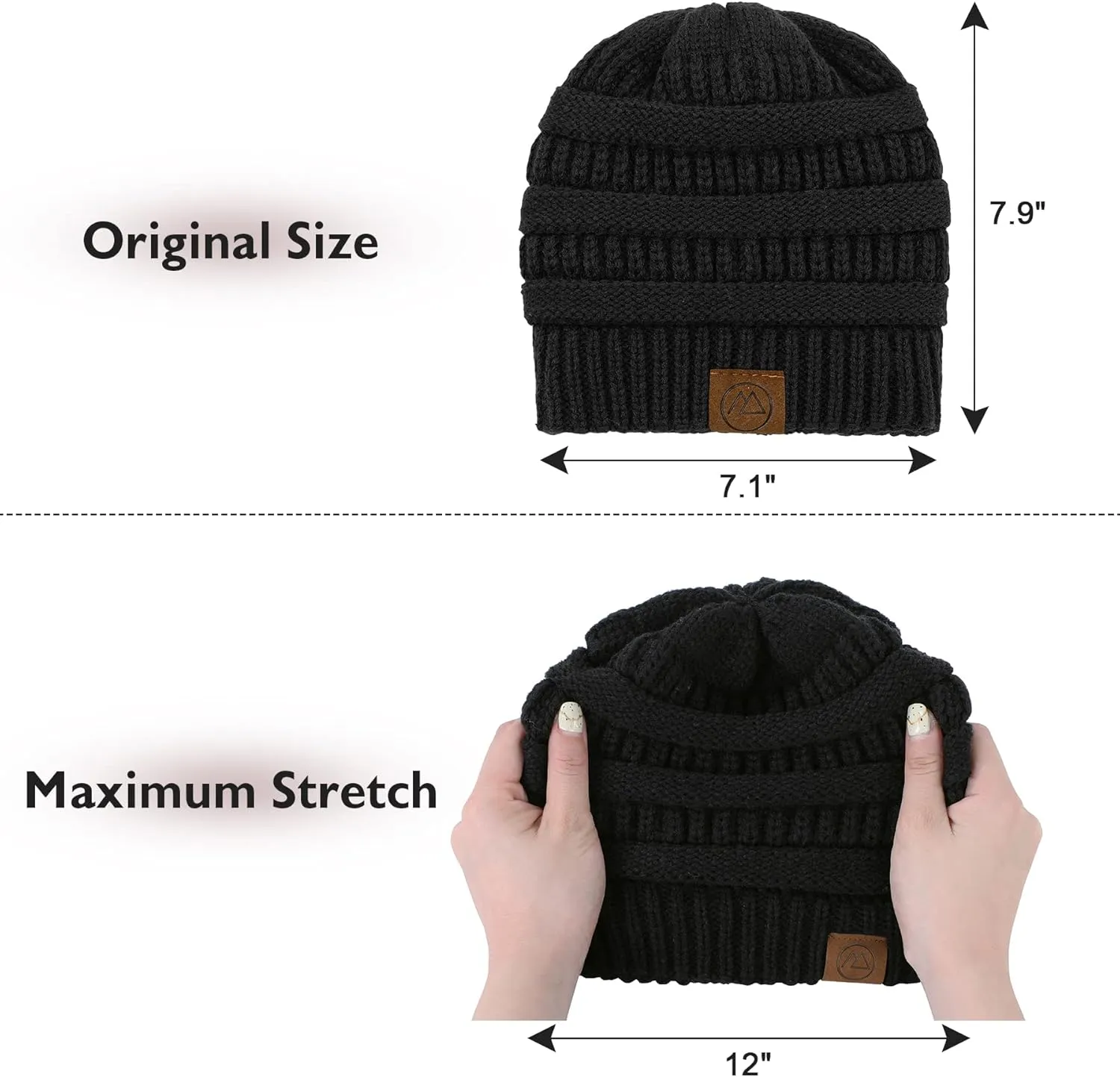Zando Unisex Satin Lined Beanie for Women Men Cute Winter Hats for Women Fashionable Skull Knit Hat Warm Beanies Hats