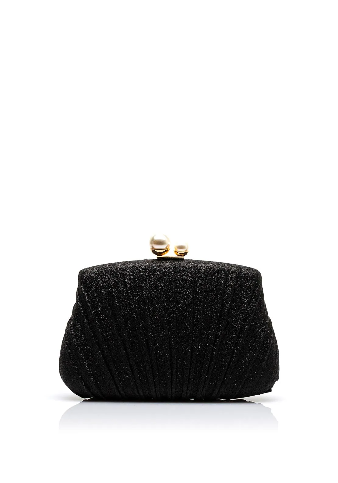 Zen Collection Pearl Glitter Clutch Bag, Black