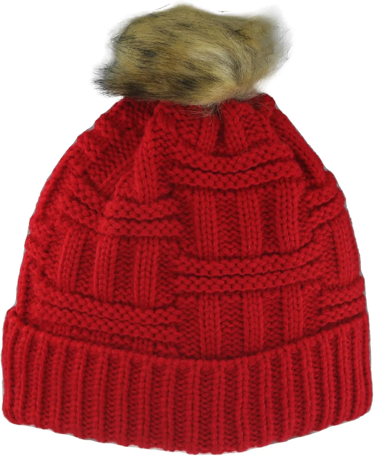 ZHATS Women's NHL Officially Licensed Beanie Faux Fur Pom