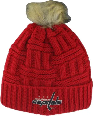 ZHATS Women's NHL Officially Licensed Beanie Faux Fur Pom