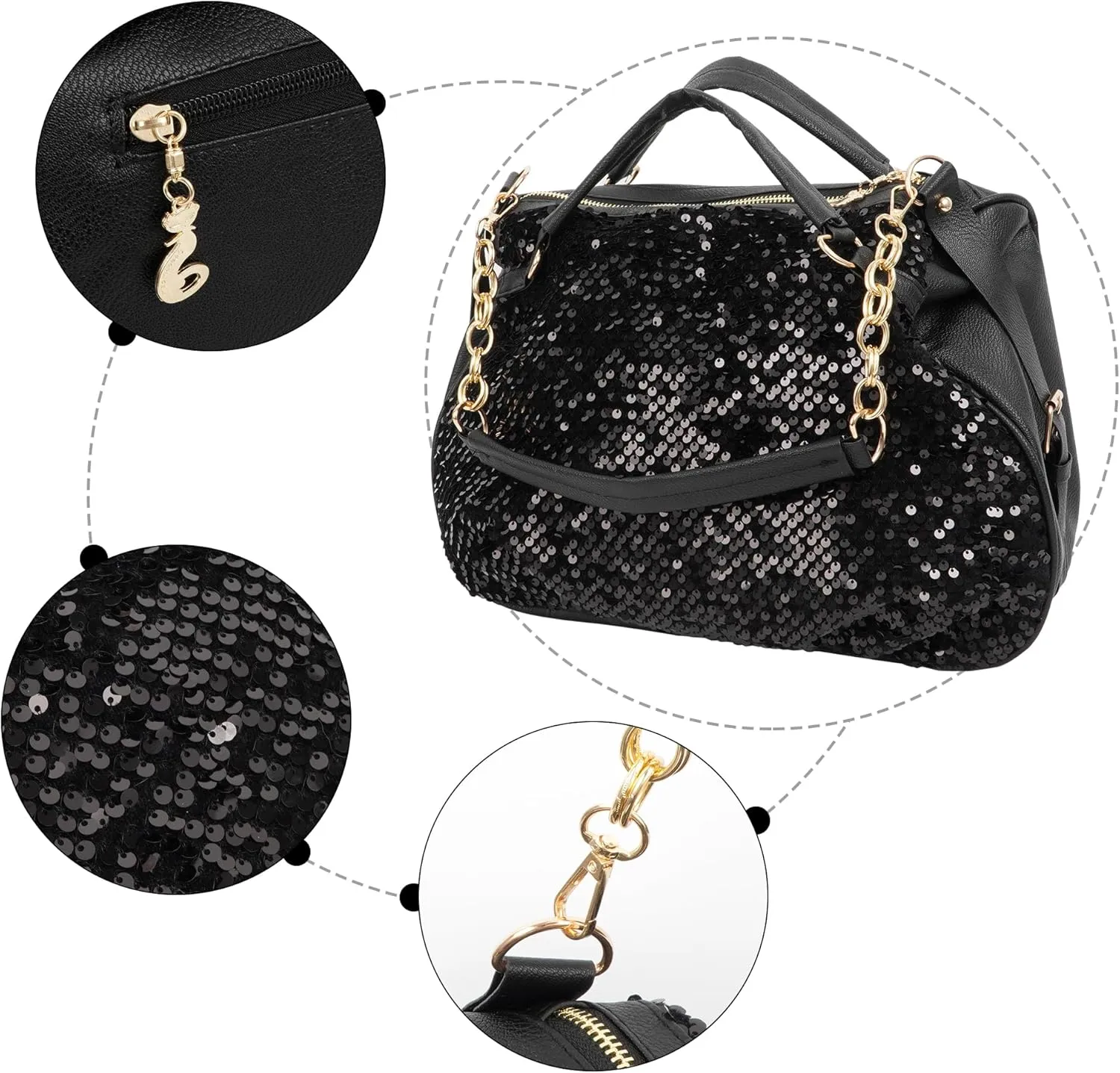 ZLM BAG US Punk Rivet Hobo Handbag for Women Large Crossbody Purse Leather Top Handle Bag