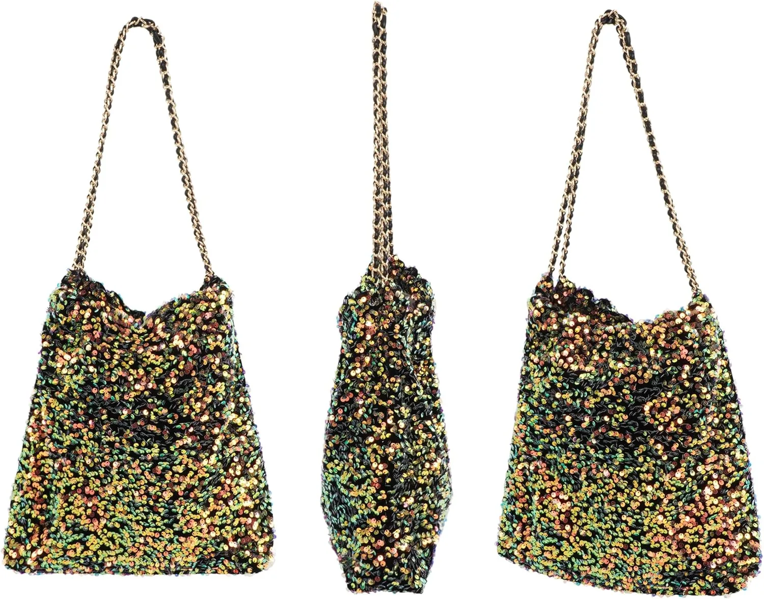 ZLM BAG US Women's Glitter Sequins Shoulder Tote Big Capacity Shimmer Shopping Bag Sparkling Handbag Purse