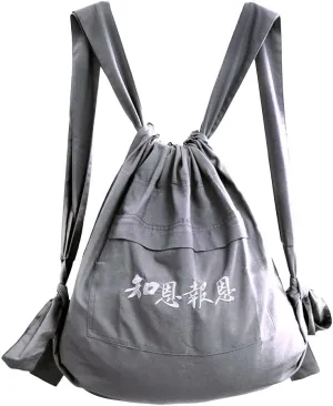 ZooBoo Unisex Buddhist Bag Monk Backpack - Shaolin Temple Embroidery Kung Fu Bag - Cotton and Canvas
