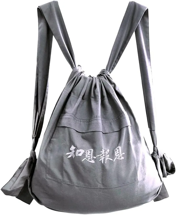 ZooBoo Unisex Buddhist Bag Monk Backpack - Shaolin Temple Embroidery Kung Fu Bag - Cotton and Canvas