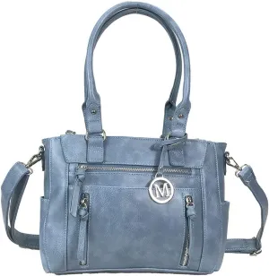 Zzfab Medium CCW Bag Multi-Zippers Fashion Faux Leather Concealed Carry Purse